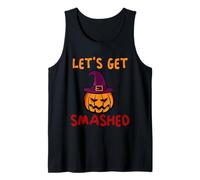 Let's Get Smashed Pumpkin Lantern Witch Hat Halloween Tank Top
