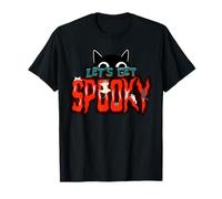 Lets Get Spooky Black Cat Halloween Horror Movies Kitty Top T-Shirt