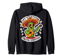Let's Get The Fiesta Started Funny Mexican Cinco De Mayo Fun Zip Hoodie