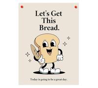 Let's Get This Bread Poster, Retro Motivational Wall Art for Office, 60s 70s 80s Vintage Style Decor(Unframed,16x24inch(40x60cm))