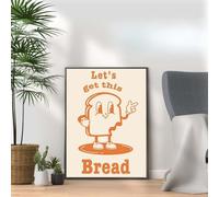 Lets Get This Bread, Retro Funky Quote Print Wall Art Gift, A4 and A3 Size Frame Options Available, Home, Pub, Café, Bar Decoration Wall Art Print, Funny Cute Pictures (A3 Print Only)