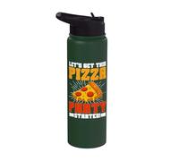 Let's Get This Pizza Party Started Pizza Birthday Stainless Steel Insulated Water Bottle