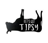 Let's Get Tipsy Cow Decor Prop | Wooden Inverted Cow Ornaments | Let's Get Tipsys Desktop Ornaments Creative Bar Wall Decoration | Christmas Cow Figurine For Home