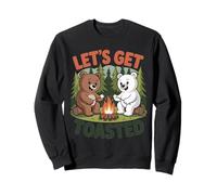 Lets Get Toasted Funny Bear Campfire Lovers marshmallow Sweatshirt