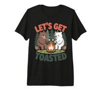 Lets Get Toasted Funny Campfire Bears Friends Brown Bear Premium T-Shirt