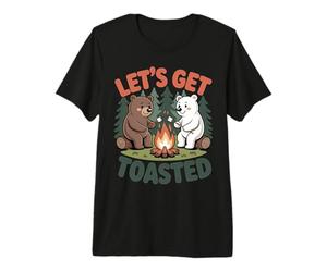 Lets Get Toasted Funny Campfire Bears Friends Brown Bear Premium T-Shirt