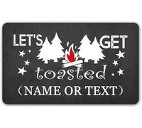 Let'S Get Toasted Personalized Welcome Mat Machine Washable Entrance Rug Dirt Trapper Floor Mats For Front Door Dogs Pets 40 X 60Cm