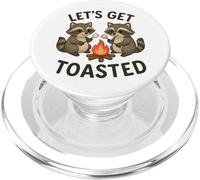 Let's Get Toasted Raccoon Camping Campfire Marshmallow Pun PopSockets PopGrip for MagSafe