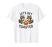 Let's Get Toasted Raccoon Camping Campfire Marshmallow Pun T-Shirt