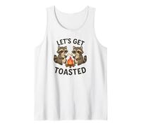 Let's Get Toasted Raccoon Camping Campfire Marshmallow Pun Tank Top