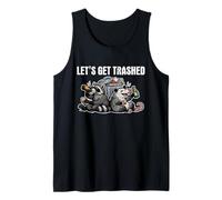 Let's Get Trashed Funny Trash Panda Raccoon Opossum Meme Tank Top