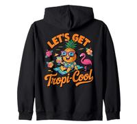 Lets Get Tropi Cool Pineapple Sunglasses Beach Summer Zip Hoodie
