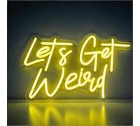 Lets Get Weird LED Neon Sign, USB Powered Dimmable Decorative Neon Light Home Bar Party Game Room Living Room Bedroom Lounge Club Man Cave Fun Wall Table Window Decor 16.1 x 10.2 In