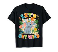 Let's Get Wild Elephant Birthday Safari Party Kids Bday T-Shirt