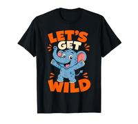 Let's Get Wild Elephant Funny Kids Safari Birthday Toddler T-Shirt