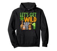 Lets Get Wild Im 1 Jungle Safari Birthday One Years Old Pullover Hoodie