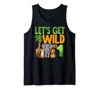 Lets Get Wild Im 1 Jungle Safari Birthday One Years Old Tank Top