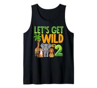 Lets Get Wild Im 2 Jungle Safari Birthday Two Years Old Tank Top