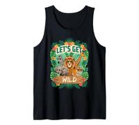 Let's Get Wild Safari Animals Jungle Adventure Graphic Tank Top