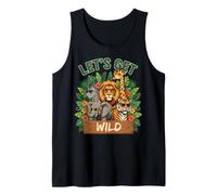 Let's Get Wild Safari Animals Jungle Adventure Graphic Tank Top