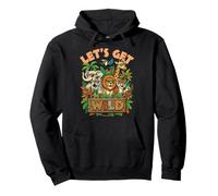Lets Get Wild Safari Animals Jungle Party Design Pullover Hoodie
