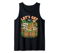 Lets Get Wild Safari Animals Jungle Party Design Tank Top