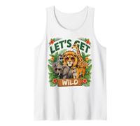 Let's Get Wild Safari Zoo Animals Funny Graphic Tank Top