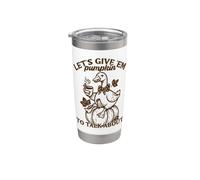 Let's Give 'Em Pumpkin Duck Fall Pun Stainless Steel Insulated Tumbler