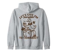 Let's Give 'Em Pumpkin Duck Fall Pun Zip Hoodie