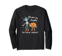 Let's Give Em Something to Talk About Pumpkin Skeleton Long Sleeve T-Shirt