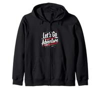 Let's Go Adventure Typography Zip Hoodie