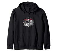 LET'S GO Adventure Typography Zip Hoodie