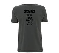 Let's go Back to The Start T Shirt The Scientist Coldplay Jogging Quote Lyric Lyrics Song Words Music Chris Martin Band Cold Play (Medium, Grey)