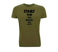 Let's go Back to The Start T Shirt The Scientist Coldplay Jogging Quote Lyric Lyrics Song Words Music Chris Martin Band Cold Play (Large, Army Green)
