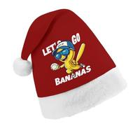Let's Go Bananas Baseball-1 Christmas Hats Patterned Santa Hat New Year Festive Holiday Party Supplies Adult
