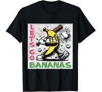 Let's Go Bananas Funny Kids Womens Mens T Shirt 12-13 Black