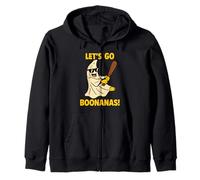 Let's Go Bananas Halloween Costume Banana Baseball Kids Boys Zip Hoodie