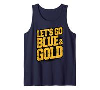 Let's GO Blue & Gold Team Spirit W ame Day Summer Camp Tank Top