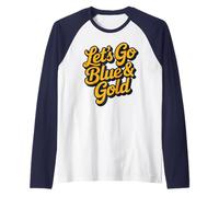 Let's GO Blue & Gold Team Summer Camp War Game Day Match Pep Raglan Baseball Tee