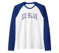 Let's GO Blue Summer Camp Team Competition Event War Game Raglan Baseball Tee