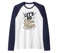 Let's GO Blue Team Field Day Summer Camp Tournament Wildcat Raglan Baseball Tee