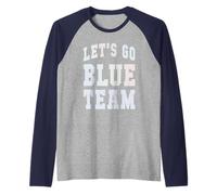 Let's GO Blue Team Homecoming Game Day Spirit Week Shark Raglan Baseball Tee