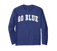 Let's GO Blue Team Spirit W ame Day Summer Camp Wolves Long Sleeve T-Shirt