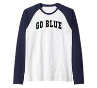 Let's GO Blue Team Spirit Week War Game Day Summer Camp Raglan Baseball Tee