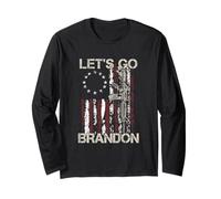 Lets Go Brandon Gun American Flag Patriots Let's Go Brandon Long Sleeve T-Shirt