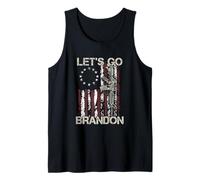 Lets Go Brandon Gun American Flag Patriots Let's Go Brandon Tank Top