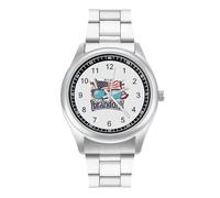 Let's Go Brandon USA Flag Quartz Watch Alloy Watch Dress Decorative for Business Men Women with Design Pattern Print