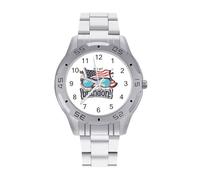 Let's Go Brandon USA Flag Quartz Watch Alloy Watch Dress Decorative for Business Men Women with Design Pattern Print