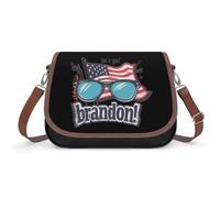 Let's Go Brandon USA Flag Women's Crossbody Bag Fashion Purses Small Shoulder Handbags with Adjustable Strap