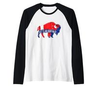 Let's GO Buffalo - Bison Patchwork Stitch Graphic 716 NY Raglan Baseball Tee